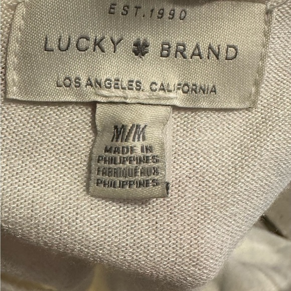LUCKY BRAND ULTRA SOFT CLOUD JERSEY SWEATER SIZE MEDIUM IVORY WHITE STRETCH - Picture 8 of 11
